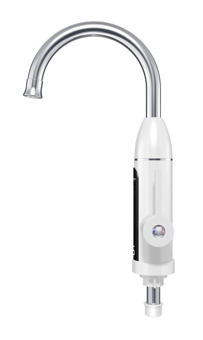 RIO elektrická vodovodní baterie s průtokovým ohřívačem vody, 230V, 3kW, bílá/nerez 211086